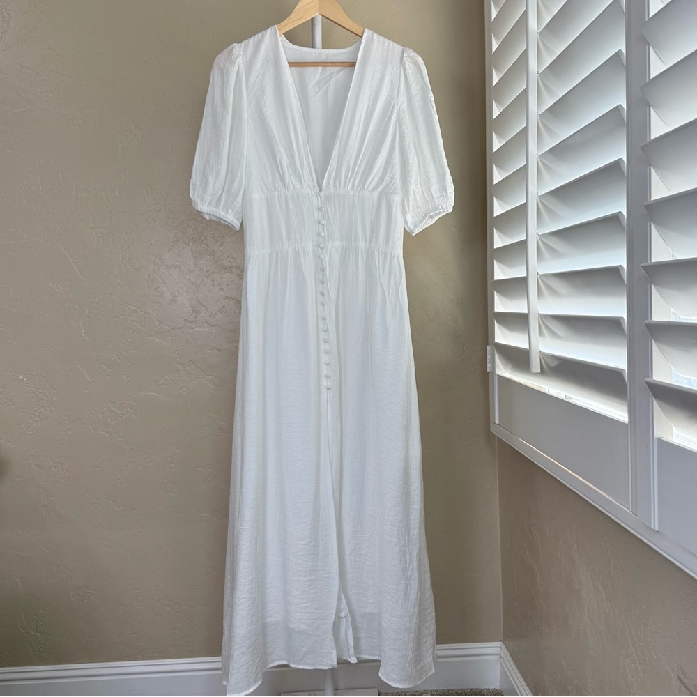 Commense White Button-Down Maxi Dress - Picture 3 of 11